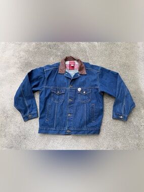 Vintage Marlboro Country Store Leather Collar Denim Jacket